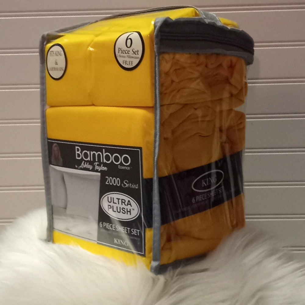 Bamboo Essence King Size  Yellow-  6 Piece Sheet Set